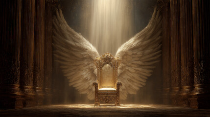 throne with cloud on fantasy	
