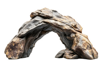 Captivating stone archway on a black backdrop showcases geological formations