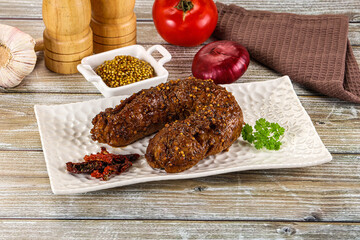 Baked pork tenderloin with mustard