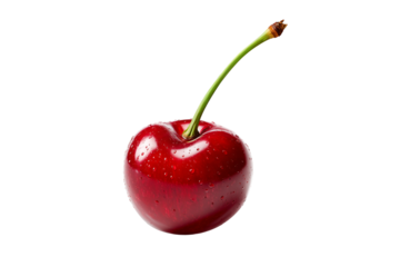 red cherry isolated on transparent background