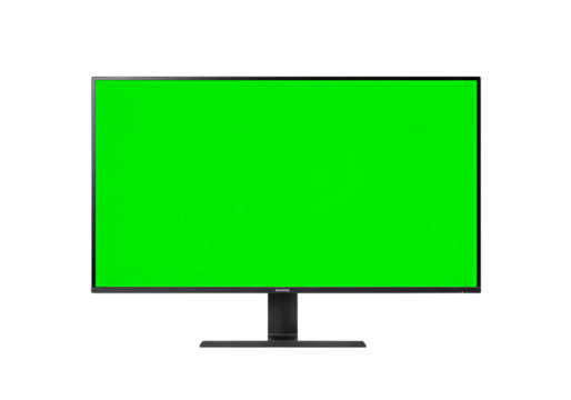 Green Screen Monitor isolated on transparent baackground