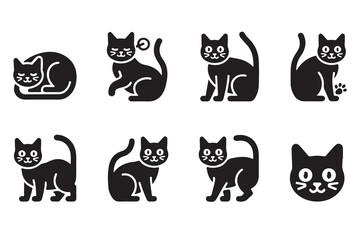 cats line art vector silhouette draw.