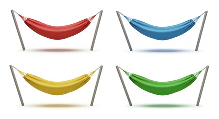 Fototapeta premium Colorful hammocks collection illustration