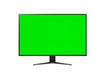 A Vibrant Green Screen Versatile Digital Canvas for Visual Expression and Media Production isolated on transparent baackground