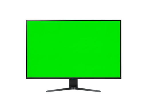 A Vibrant Green Screen Versatile Digital Canvas for Visual Expression and Media Production isolated on transparent baackground - Powered by Adobe