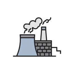 Geothermal Power Plant Icon – Flat Vector Energy alternative Illustration
