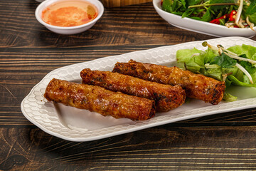 Fried Vietnamese spring roll with special sauce