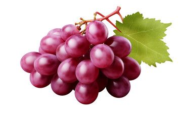 Fototapeta premium Purple grapes, isolated on transparent background