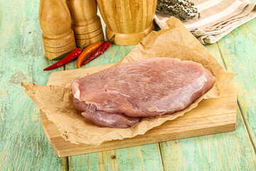 Raw turkey breast fillet piece