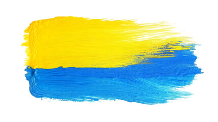 Obraz premium Brush strokes in the colors of the Ukrainian flag on a black background