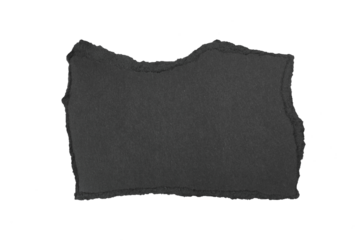 ripped torn black paper cardboard texture background banner isolated on white or transparent png