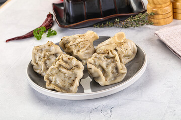 Georgian stuffed meat dumplings Khinkali