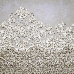 A wall with a floral design