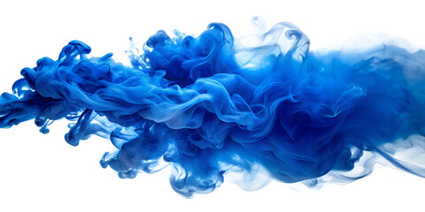 Blue Ink Cloud Underwater Effect on Transparent Background
