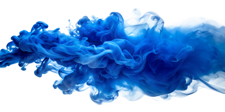 Blue Ink Cloud Underwater Effect on Transparent Background - Powered by Adobe