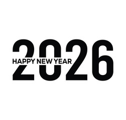 2026 Happy New Year Greetings Vector Design