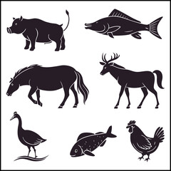 Animals suilhouette big set