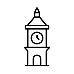 Clock tower vector illustration outline