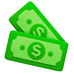 3D Illustration of Dollar Bills