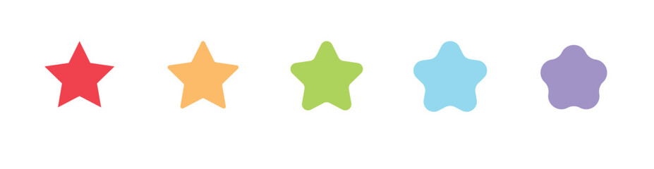 vector illustration of star ith different color and shape