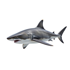 Fototapeta premium Realistic illustration of a shark swimming in clear waters showcasing its powerful form and features