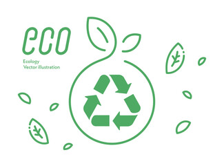 シンプルなエコロジー リサイクル、SDGsのイメージ ベクターイラスト