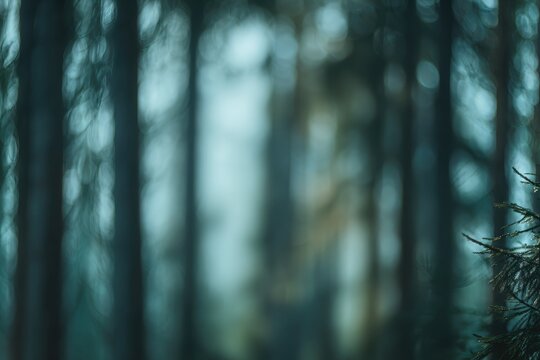 Blurry forest interior, muted colors