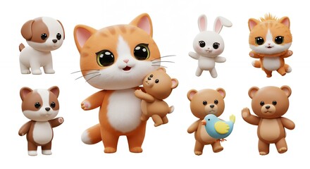 Fototapeta premium Cartoon animals set