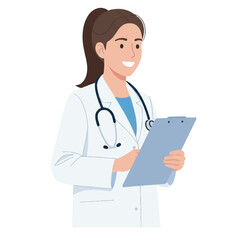 Fototapeta premium Doctor with Clipboard Healthcare Professional Taking Notes