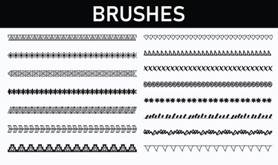 Vector Border Brushes Pack – Geometric and Decorative Divider Brushes for Illustrator EPS