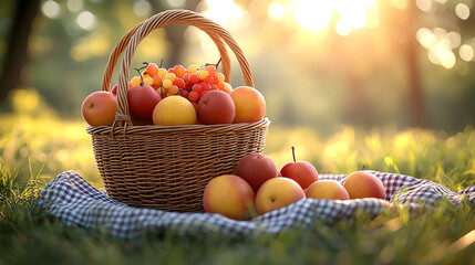 A vibrant basket of fresh, red apples isolated on a white background