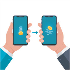 Mobile Payment Concept Seamless Money Transfer Between Smartphones for Modern Finance