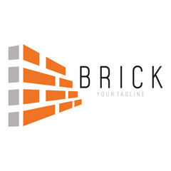 creative brick logo designs for buildings, architectural buildings, civil engineering, building materials shops