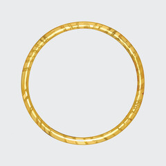 Obraz premium Golden Oval Frame vector - Elegant Metallic Border & Clipart