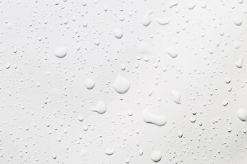 Closeup water drops on white background, seamless water drops pattern background