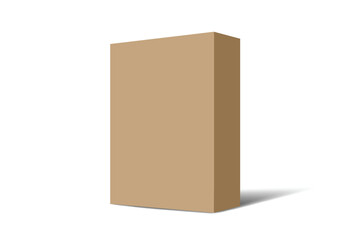 Illustration mockup cardboard package box. 3d brown box branding
