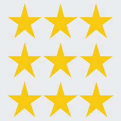 Golden Stars Rating PNG - Isolated Yellow Star Icons