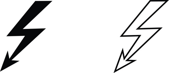 Unique lightning bolt designs in contrasting black and white colors showcasing graphic creativity and simplicity