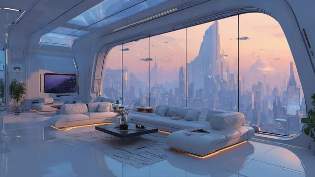 Futuristic Sci-Fi Living Room Interior/未来的なサイファイリビングルーム2