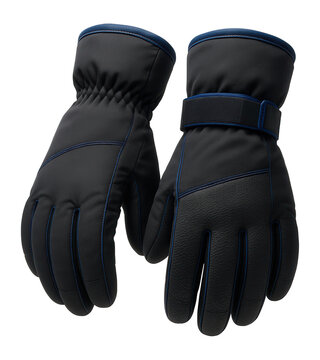 Synthetic insulated ski gloves with adjustable wrist straps for snowboarding