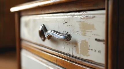 broken drawer handle on dresser.