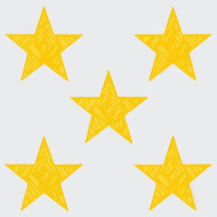 Golden Stars Rating PNG - Isolated Yellow Star Icons