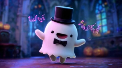 Playful Ghost in Haunted House Scene/お化け屋敷の遊び心あるゴースト2