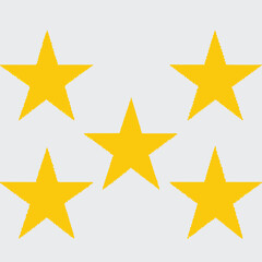 Golden Stars Rating PNG - Isolated Yellow Star Icons