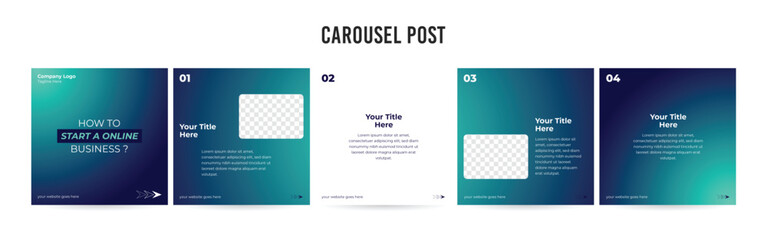 Stunning Carousel Post Template, Editable Social Media Layout Design, business Instagram & Linkedin Carousel Post, Template eps 10.	
