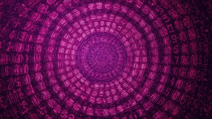 Pattern of purple circular digital binary code abstract technology bac