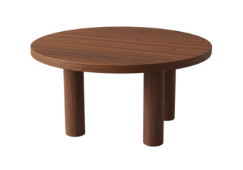 Rustic Round Coffee Table isolated on transparent baackground