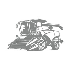 Illustration of a Combine Harvester Agricultural Machine