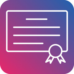Obraz premium Diploma line icon style