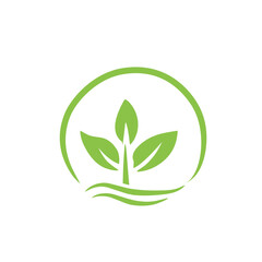 Green leaf ecology nature logo